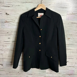 Monki  bright black gold button blazer size 36